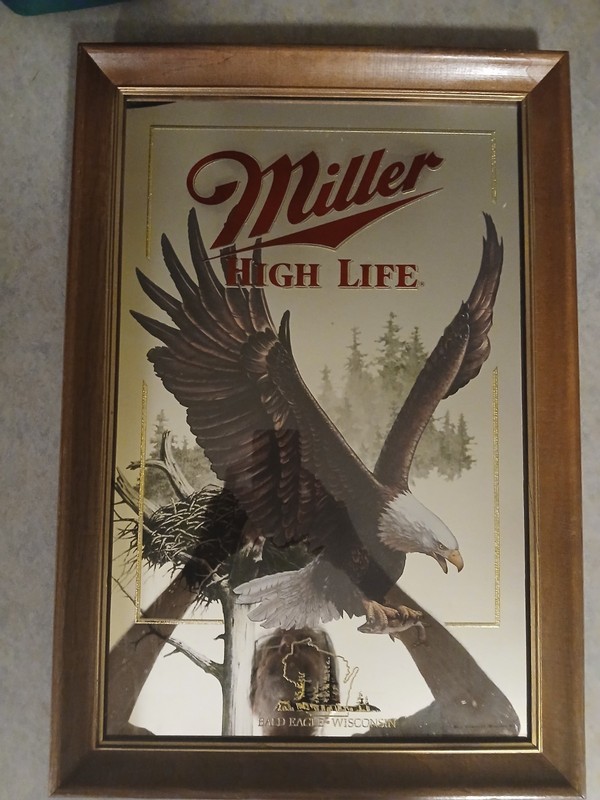 Collectors Edition Miller High Life Mirror First Print American Bald Eagle
