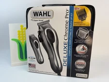 NEW Wahl Deluxe Chrome Pro 25-Piece Haircut & Trim Kit - Model 79650-1301 - USA