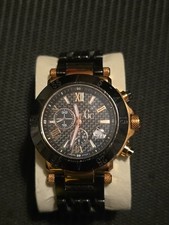 GUESS Chronograph I 47000 G1 Gents Watch Black With Rose Gold, Working