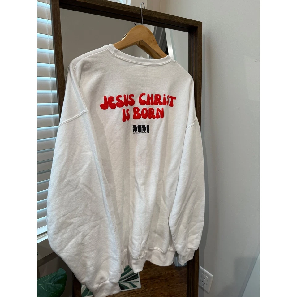 Sudadera de Navidad Matt Maher Music Go Tell It On The Mountain blanca 2XL Crew Foto 4 de 4