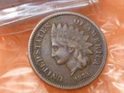 1873 Indian Head Cent Penny Open 3 VF Semi Key Date #DA