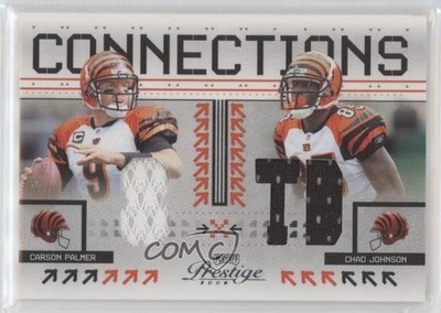 2008 Playoff Prestige Connections Materials /250 Carson Palmer Chad Johnson 10up