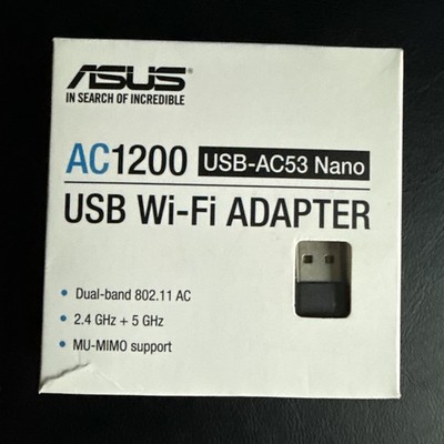 ASUS USB-AC53 AC1200 Nano USB Dual-Band Wireless Adapter, MU-Mimo, Compatible