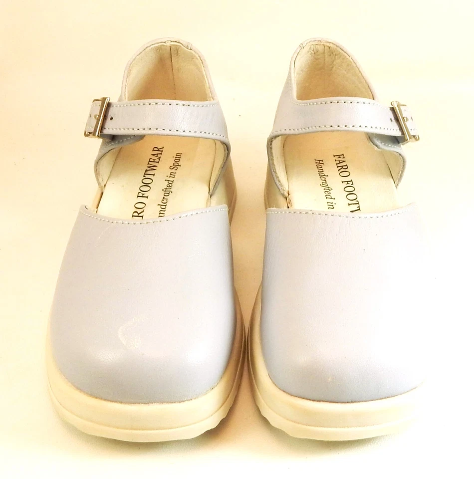DE OSU/FARO - España - Zapatos de vestir de cuero azul periwinkle para niñas -Europeos -Talla 7 Foto 4 de 4