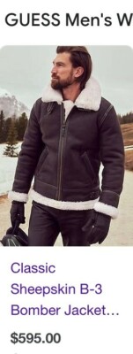 Guess Sheepskin and Suede Coat/Jacket