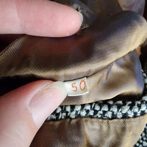 Vintage Forlo Herren Mantel Coat Schwarz-Weiß Größe 50 - Bild 12 von 13