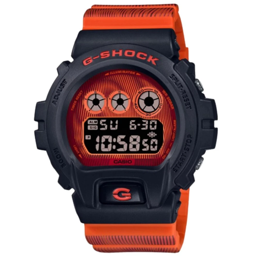 Casio G Shock Digital Red Resin Strap Men Watch DW 6900TD 4DR