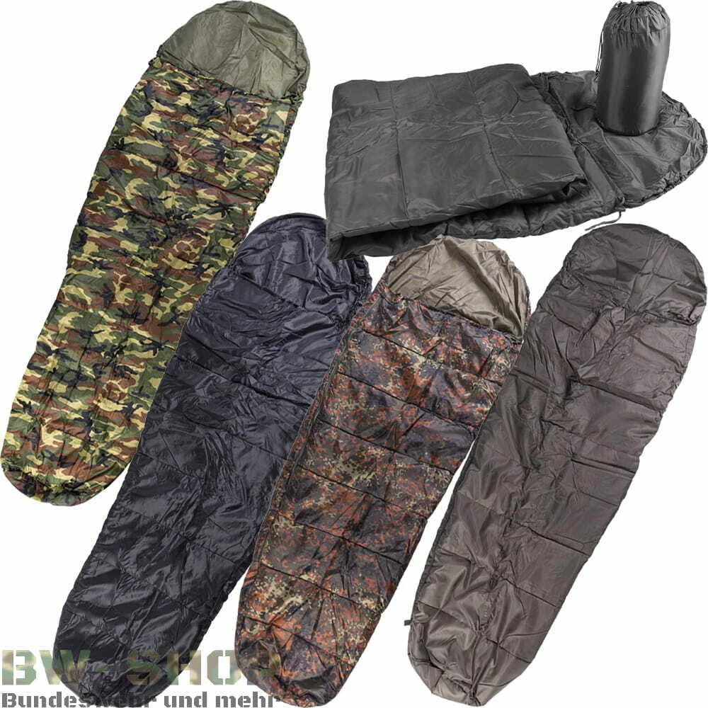 COMMANDO SLEEPING BAG WITH BAG LIGHTWEIGHT BW ARMY MUMMY SLEEPING BAG CAMPING OUTDOOR