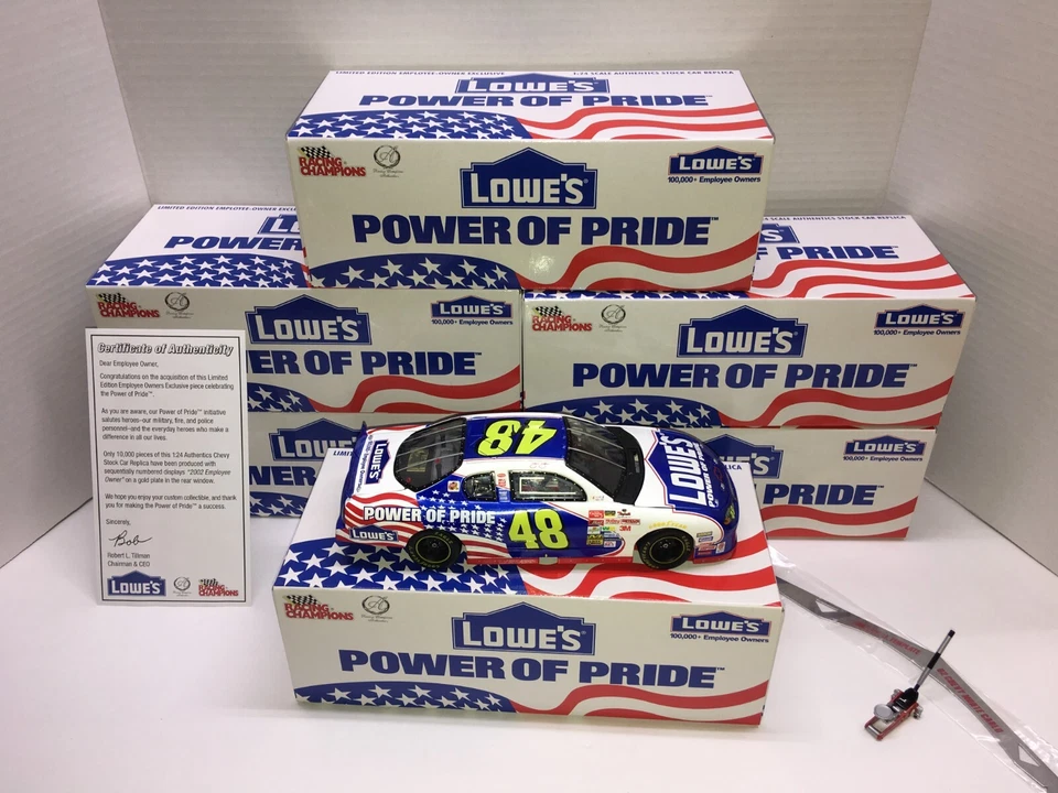  JIMMIE JOHNSON 2002 #48 LOWES EMPLOYEE SPECIAL POWER OF PRIDE 1/24 ROOKIE NIB - Image 4 of 4