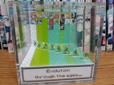 Pokemon Scyther Generations Handmade Diorama - Gameboy/Retro Gaming Cube-Fanart