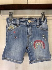 Baby Gap Shortie Short Toddler Girls 18-24M Denim Embroidered Jean Shorts 3142