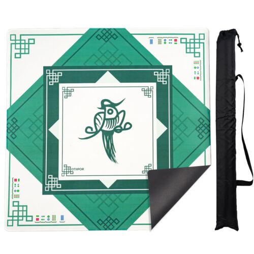 OTIIPOR Mahjong Mat31.5"x31.5" Mahjong Table Mat with Carrying Bag and 2024 M...