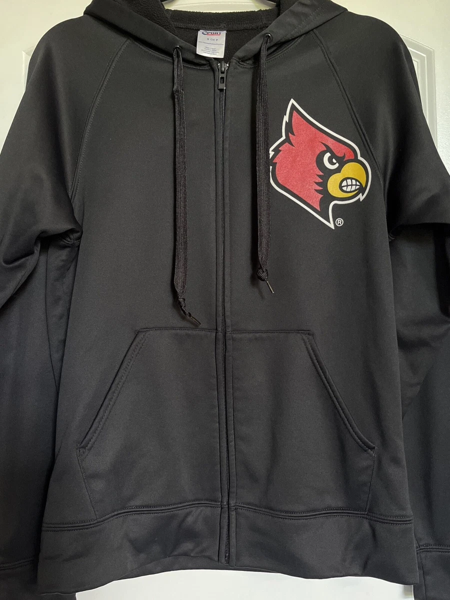 University of Louisville Cardinals JERZEES Zip Up Hoodie Size Small Black