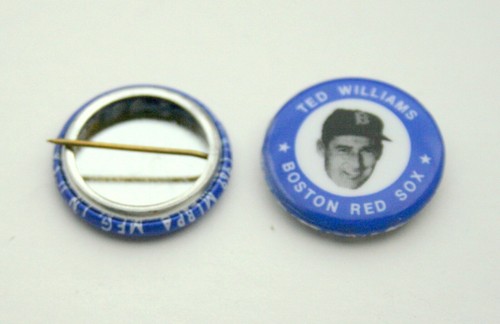 2 pasadores con botones de béisbol Boston Red Sox Ted Williams 1969 MLBPA nuevo de lote antiguo - Imagen 3 de 3