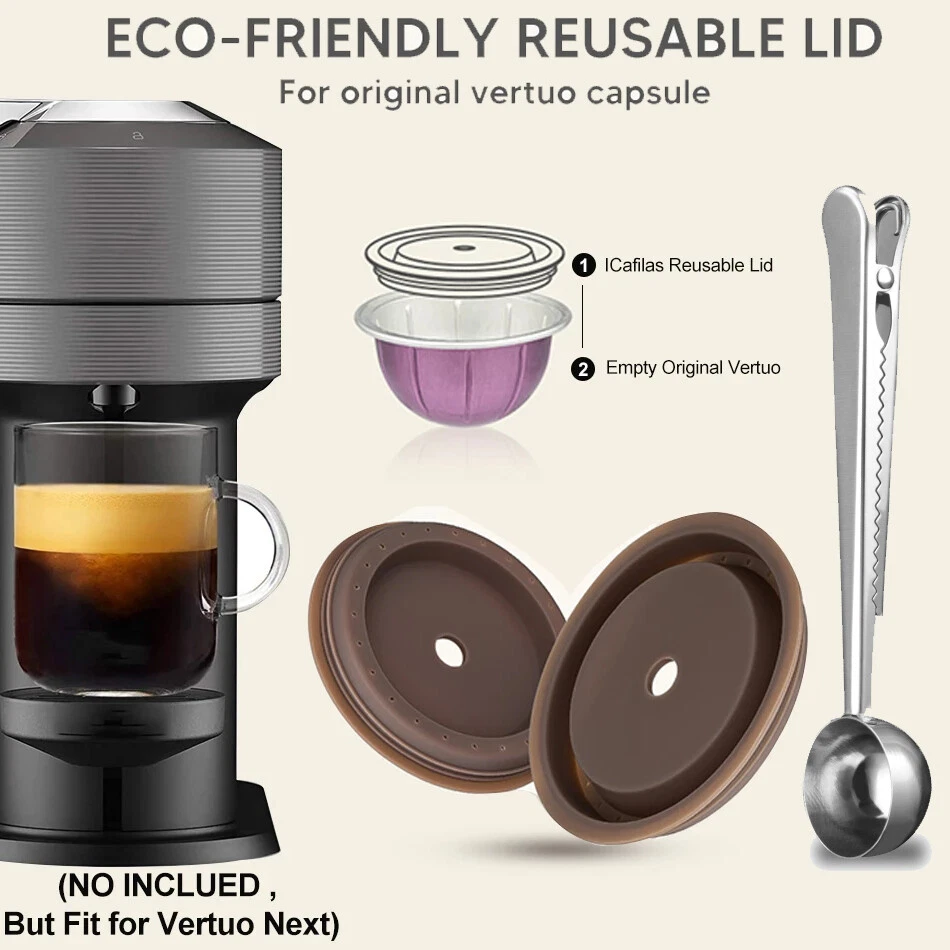 For Nespresso Vertuo Next Reusable Silicone Cap Coffee Capsule