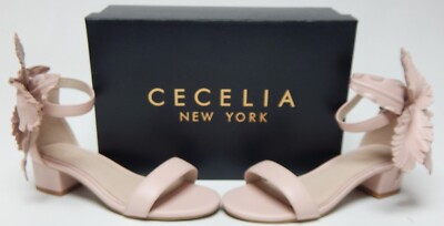 Cecelia New York Hibiscus Size 2 B Little Kid's Girl's Leather Sandals Pale Pink
