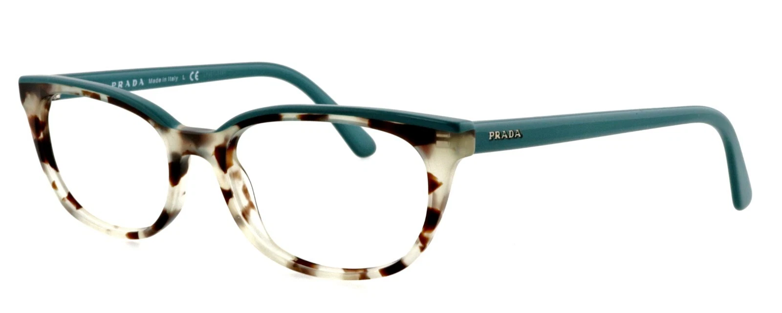 New PRADA VPR13V 475 1O1 53mm Brown Tortoise Teal Eyeglasses Frames Only Italy