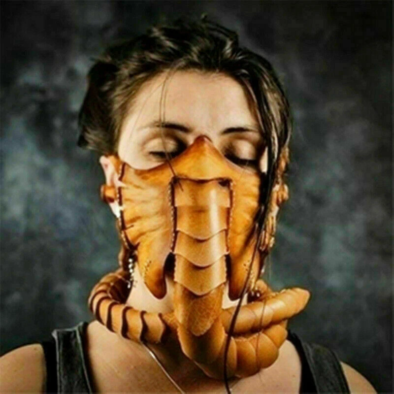 Scorpion Mask Party Prop Facehugger Toy Alien Deluxe Latex Face Cosplay Props AU - Image 2 of 4
