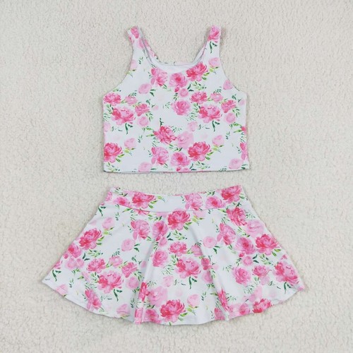 Boutique Toddler Girls Tie Dye Sport Active Wear Tank top and Skirt Set - Picture 19 of 19