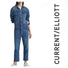 Current Elliott The Crew Denim Jean Jumpsuit  Coverall One Piece Sz 1 — photo 2