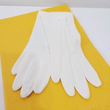 Dainty Ladies Hansen White Gloves Sz 6 Button Accents Evening Wear Costume Party