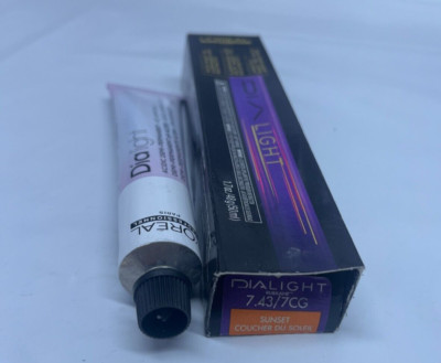 Lot of 2 - L'Oreal Dialight  7.43/7CG, Demi-Perm Hair Color, 1 W/O Box, BoxDamg