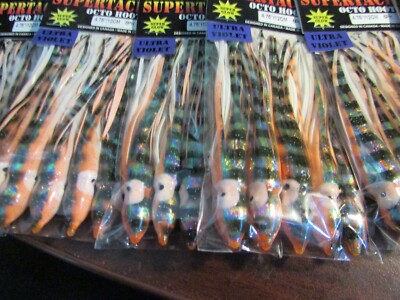 4¾'' x 30 NEW Supertackle #798 MYLAR BLAZER / UV / GLOW- Salmon Hoochies -