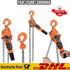 0.75t/1.5t/3t Flaschenzug Kettenzug Handhebel Ratschenzug Hebezug Hubhöhe 3m DGT