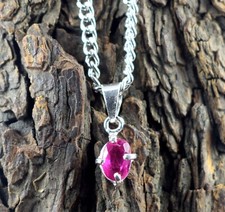 Natural 3.05 Ct/8 mm Oval Padparadscha Pink Sapphire Gems Certified Pendant