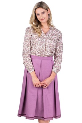 Trachtenrock Kehlheim mauve A-Linie Cotton Jacquard-Art Unterrock 70cm 36-48
