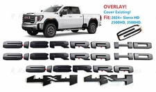 OVERLAY Matte Black SIERRA HD 4X4 Emblems 2024+ GMC SIERRA HD 2500HD 3500HD