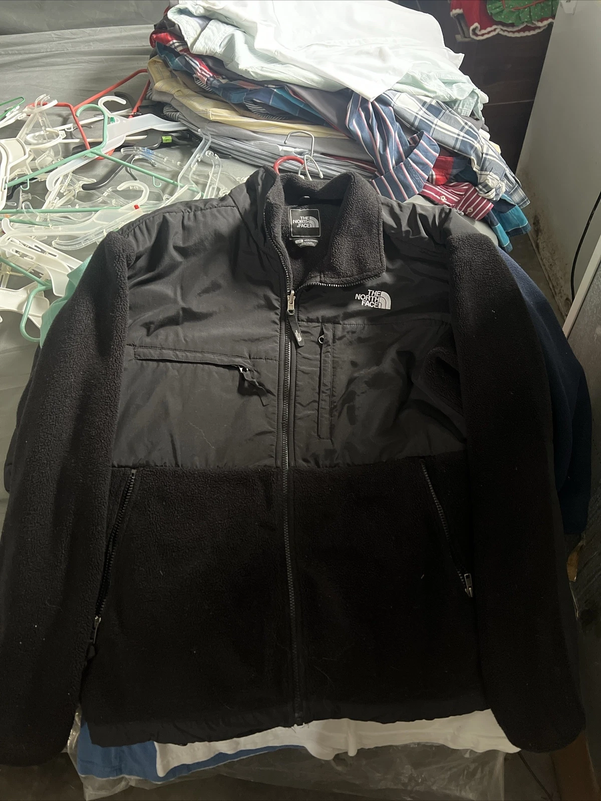 The North Face Men's Denali Fleece Jacket Large L Black Full Zip Polartec