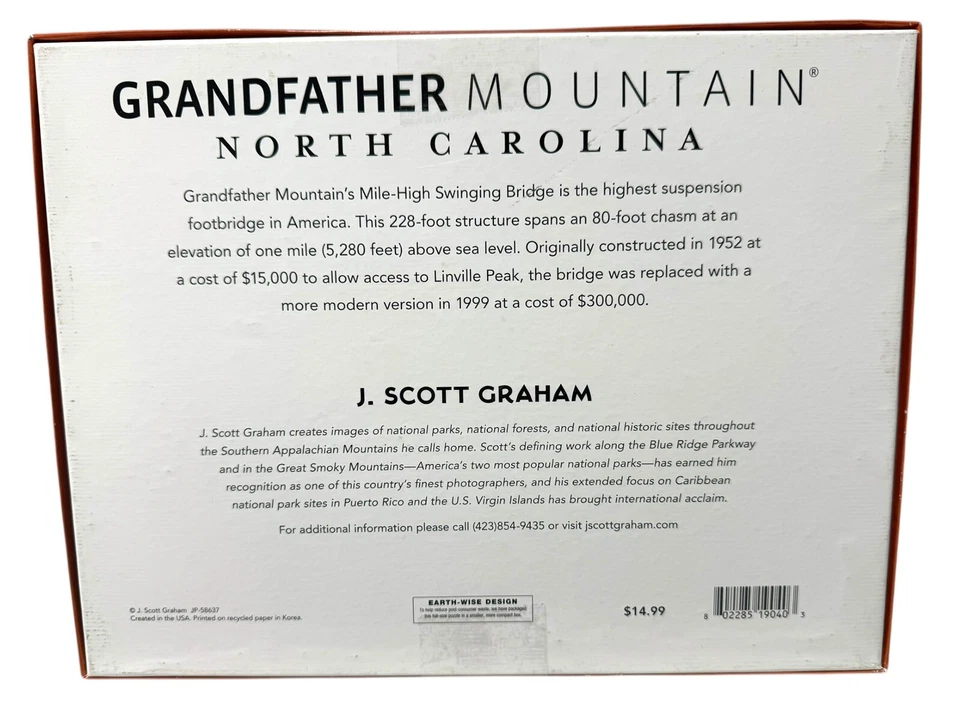 Grandfather Mountain NC Puzzle 550 Piece 18" X 24" Photo by J. Scott Graham - Image 3 of 4