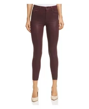 Joe's Jeans Coated Jeans High Raise Skinny Ankle Jean Merlot Red Denim SZ 29 New