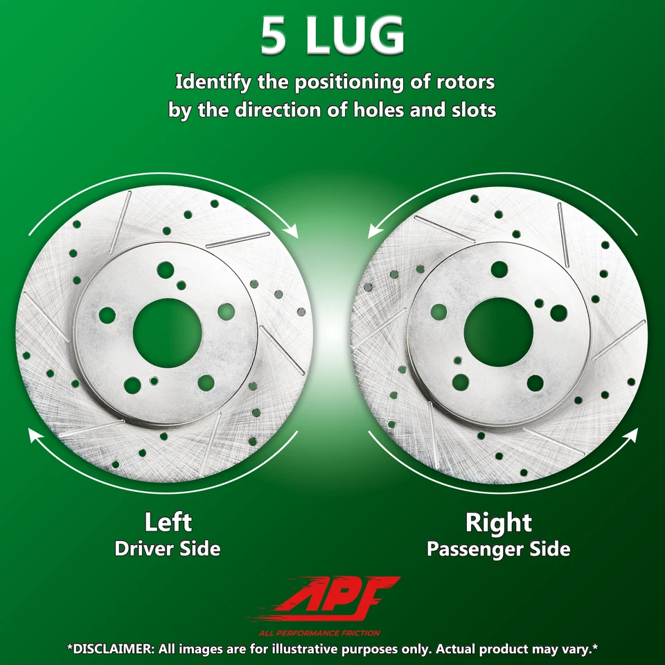 Front Drill/Slot Rotors + Ceramic Copper Free Brake Pads For Ford/Lincoln 03-11 Foto 4 de 4