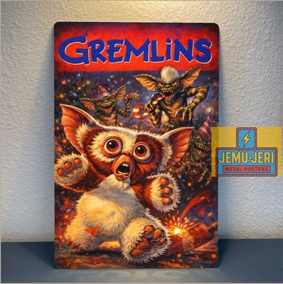 Gremlins Gizmo Retro Movie Metal Tin Sign Poster 20x30cm Wall Decor Plaque