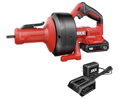 SKIL AU0225D-12 20V Power Snake Drain Cleaner Kit w/ 2.0Ah Battery