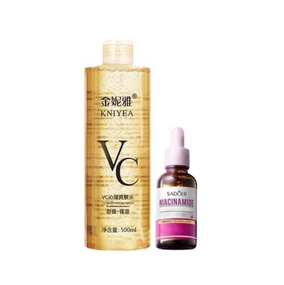 KNIYEA VC Soothing Toner 500ml & Sadoer Niacinamide Serum 30ml   Skin Care Duo