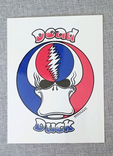 Vintage Grateful Dead sticker, Parody, Dead duck/Stealie. (5" x 6.5")