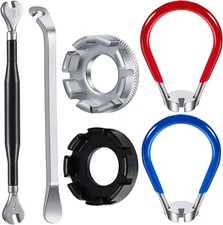 5 Pieces Bicycle Spoke Wrench Bike Spoke Tool with 1 Piece Tire Lever Bike Rim C