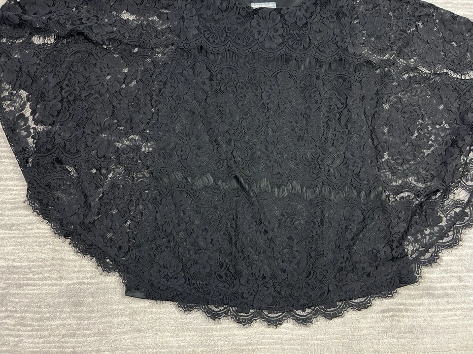 Блузка Kate & Mallory топ женская XL черная с цветочным узором кружевная оверлейная - Изображение 3 из 4