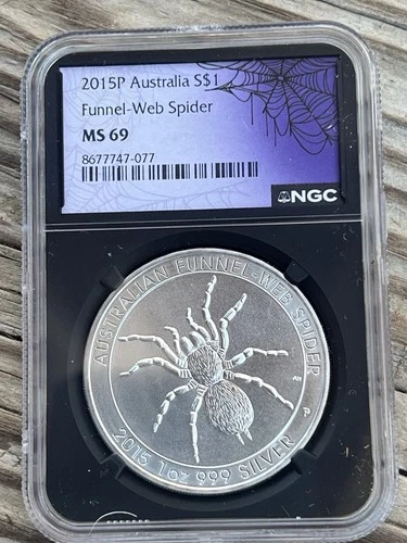 2015 P Australia Silver Funnel - WebSpider MS69 NGC