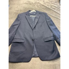 Lauren Ralph Lauren Mens 42R Navy Blue 100 Wool Two Button Blazer Sport Coat