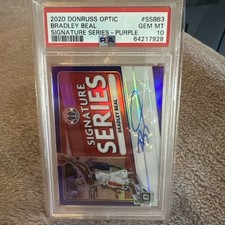 Bradley Beal Auto Signature Series Purple Panini Prizm Auto PSA 10 Wizards Suns
