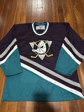1993 Vintage CCM Anaheim Mighty Ducks  Purple Hockey Jersey Stitched L