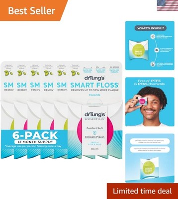 Smart Floss - Natural Dental Floss, PTFE & PFAS Free, Gentle on Gums, Expands...
