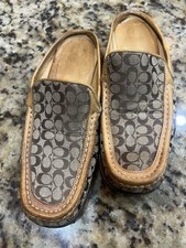 Coach Signature Slip On Flat Mules Size 7