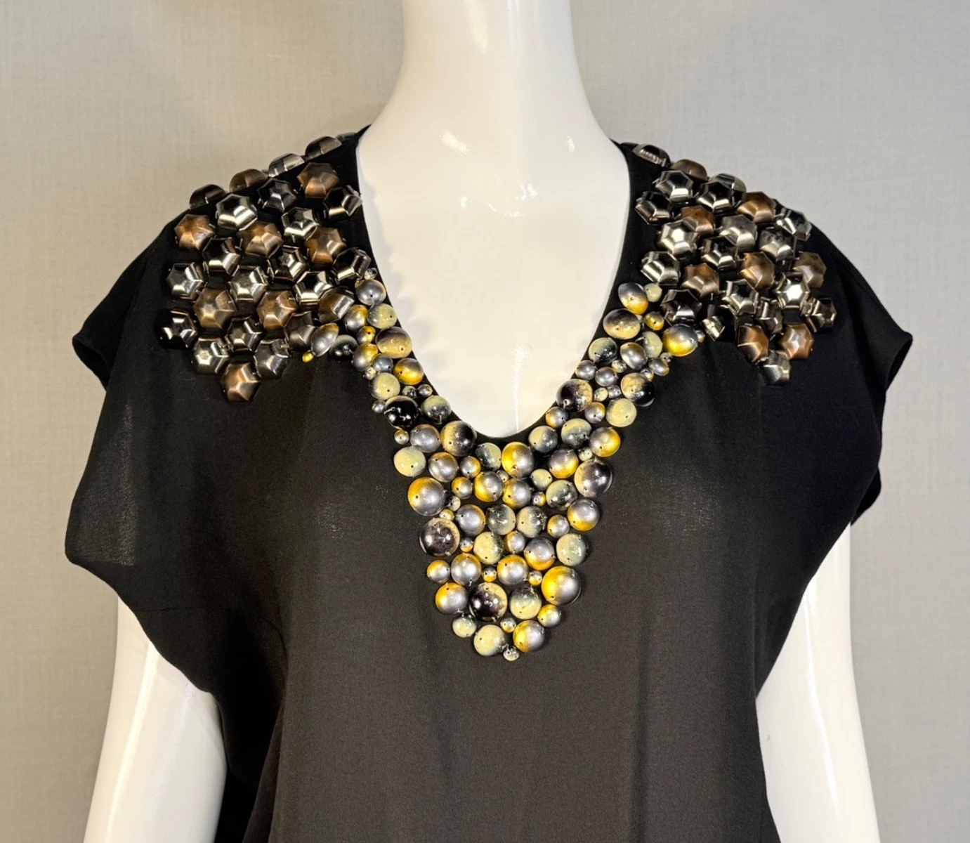 Saint Laurent — 2009 Yves Saint Laurent EDITION 24 Blouson Jeweled Dress STEFANO PILATI FR42 10
