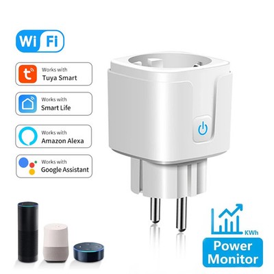 Smart Socket 16A WiFi Smart EU Plug with Power Monitoring Smart Home Control 