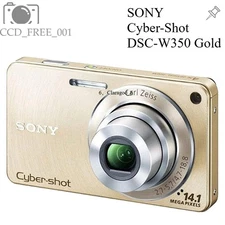 SONY Cyber-Shot DSC-W350 Digital Camera 14.1 MP 4x Optical Zoom Gold AF Lock